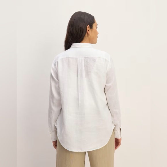 New Everlane Women The Must Have Shirt in Linen White Size 4 - Picture 5 of 13